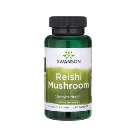 Adaptogeny Lakownica Żółtawa Swanson Reishi Mushroom 60kaps