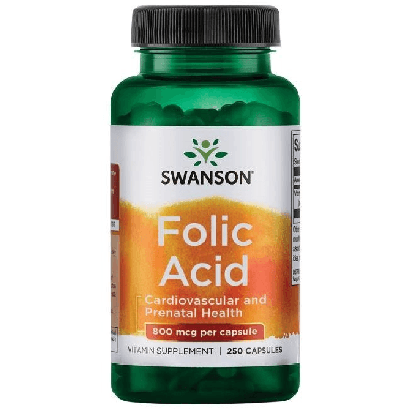 Kobieca Kondycja Kwas Foliowy Swanson Folic Acid 800mcg 250kaps