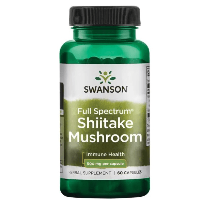 Adaptogeny Twardnik Japoński Swanson Shiitake 500mg 60kaps