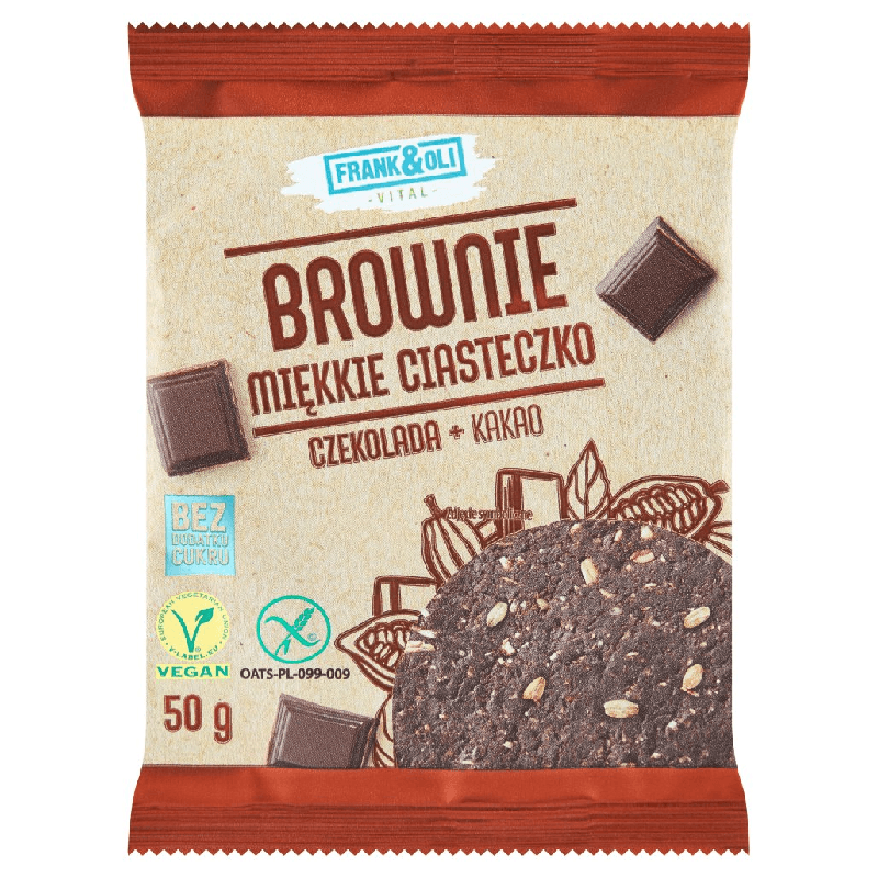 Zdrowa Żywność Ciastka Frank&Oli Brownie Miękkie Ciasteczko 50g