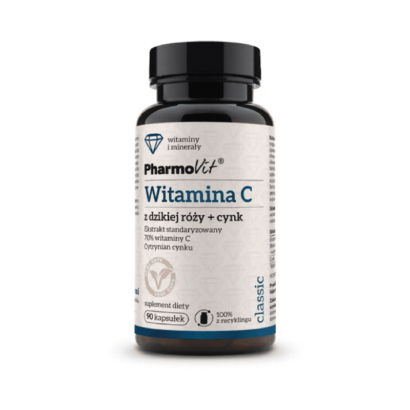 Witamina C + Cynk Pharmovit Witamina C z Dzikiej Róży + Cynk 90kaps