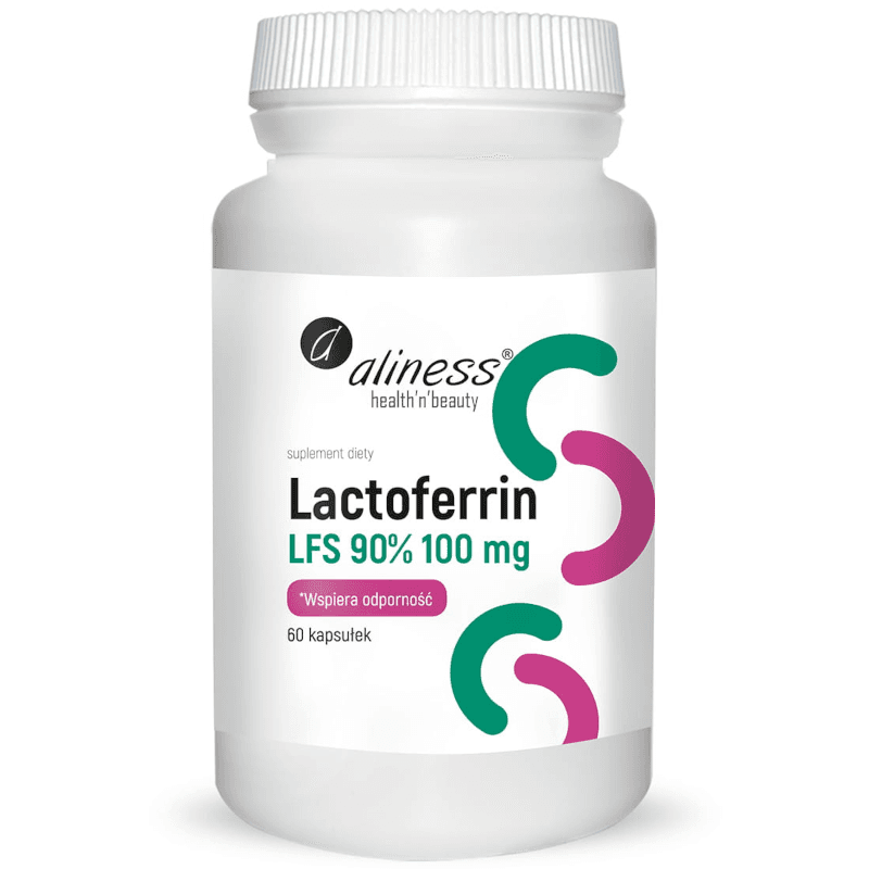 Wsparcie Odporności Laktoferyna Aliness Lactoferrin LFS 90% 100mg 60kaps