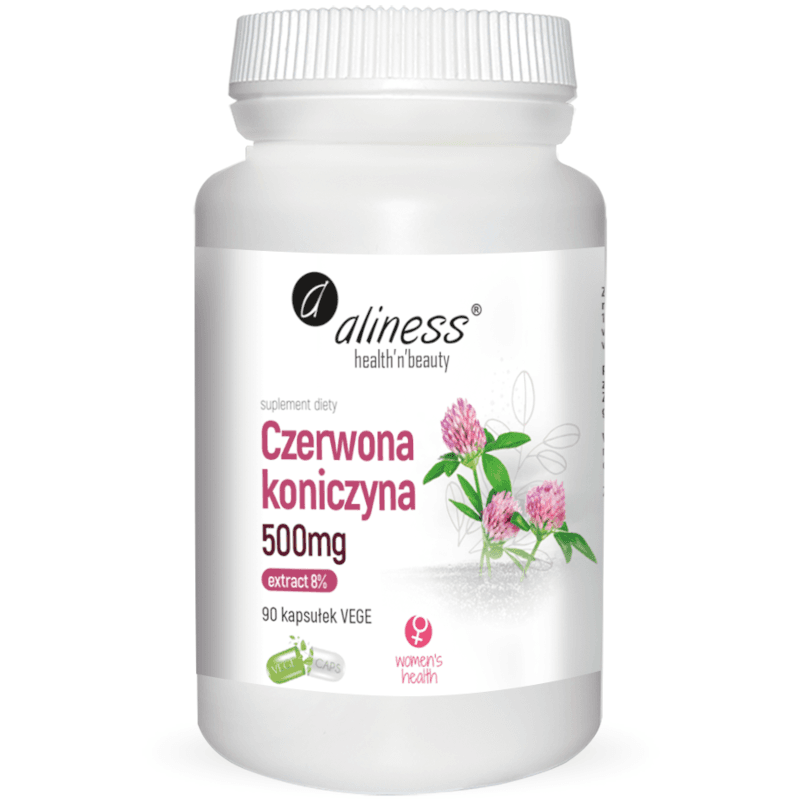 Kobieca Kondycja Czerwona Koniczyna Aliness Czerwona Koniczyna Ekstrakt 8% 500mg 90vkaps