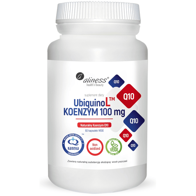 Zdrowe Serce Koenzym Q10 Aliness UbiquinoL KANEKA Naturalny Koenzym Q10 100mg 60vkaps