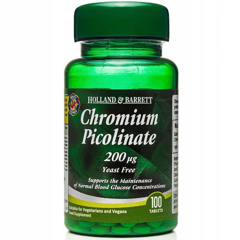 Minerały Chrom Holland&Barrett Chromium Picolinate 100tab
