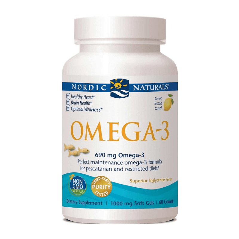 Kwasy Tłuszczowe Omega Nordic Naturals Omega-3 690mg 60softgels Cytrynowy