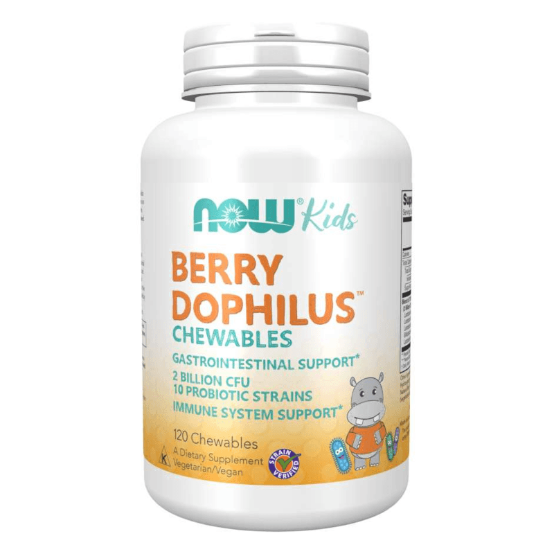 Wsparcie Jelit Probiotyki dla Dzieci Now Foods Berry Dophilus Kids 120chewables