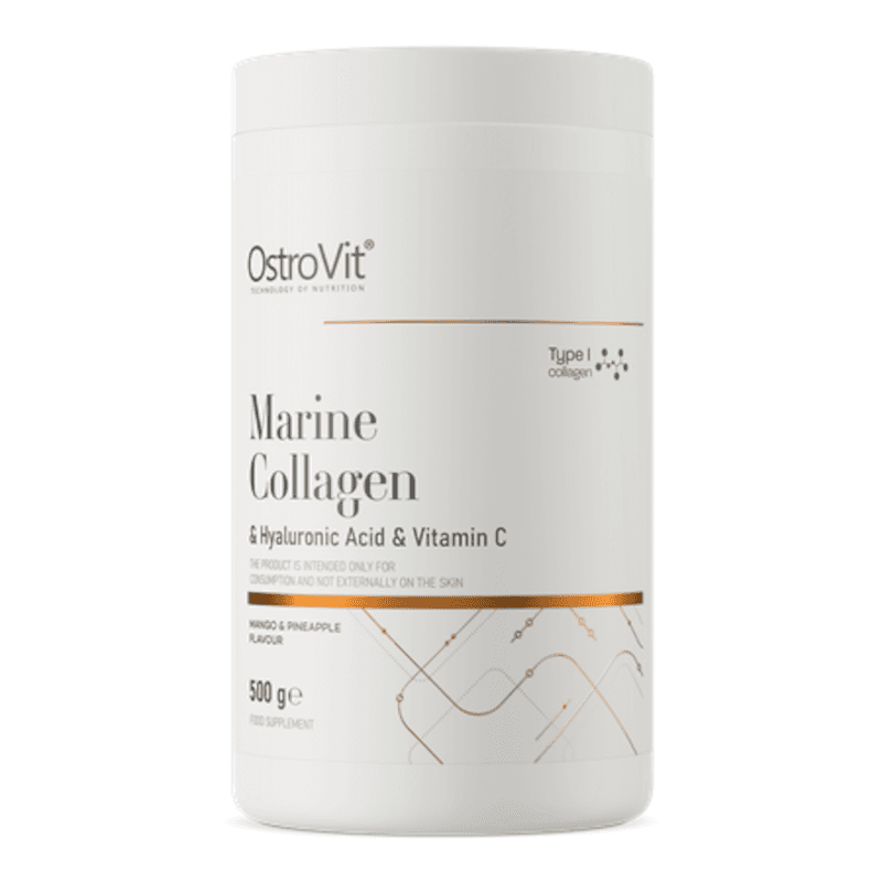 Regeneracja Stawów Kolagen + Vit C Ostrovit Marine Collagen Hyaluron VitC 500g