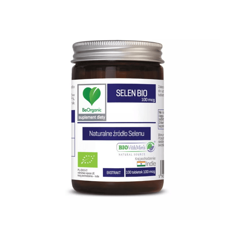 Minerały Selen BeOrganic Selen 100mcg 100tab