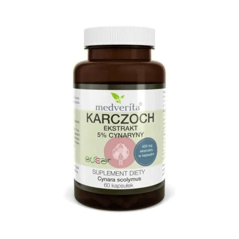 Wsparcie Wątroby Karczoch Zwyczajny MEDVERITA Karczoch Ekstrakt 5% Z cynaryny 60kaps