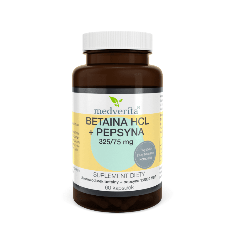 Trawienie Betaina + Pepsyna MEDVERITA Betaina + Pepsyna 60kaps