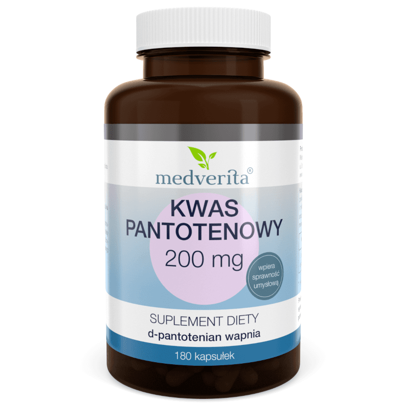 Witamina B MEDVERITA Kwas Pantotenowy 200mg 180kaps