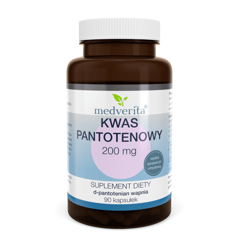 Witamina B MEDVERITA Kwas Pantotenowy 200mg 90kaps
