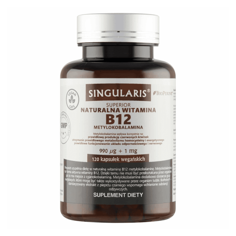 Witaminy i Minerały Singularis Witamina B12 + Bioperin 120kaps