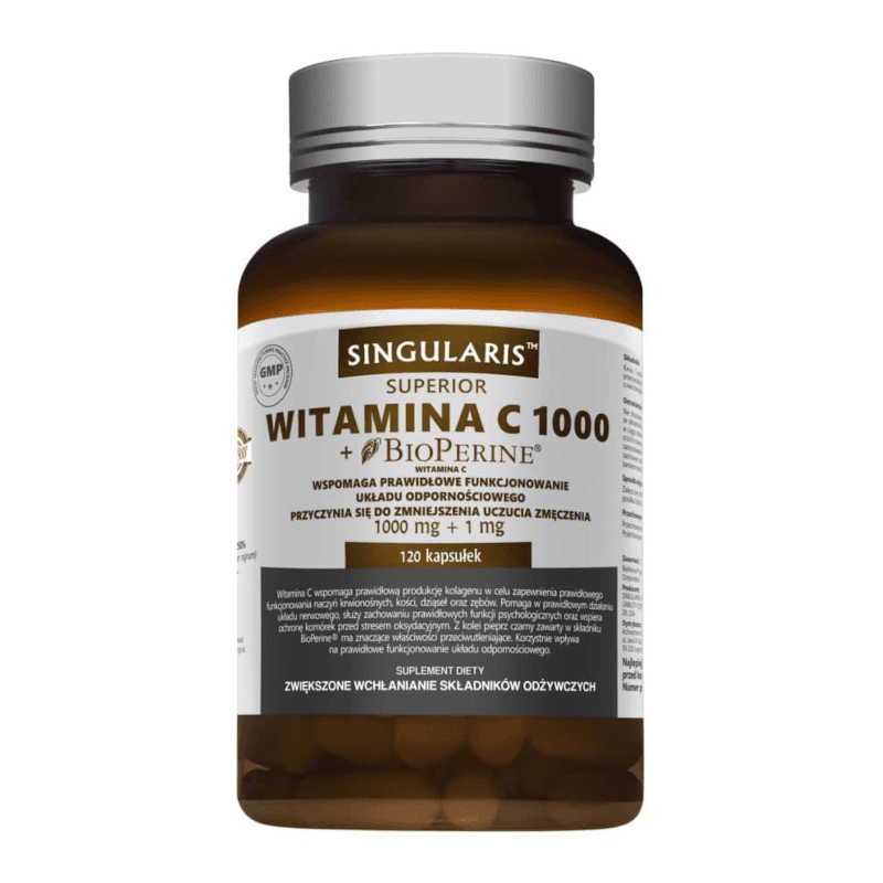 Wsparcie Odporności Witamina C + Bioperyna Singularis Witamina C 1000 + Bioperin 120kaps