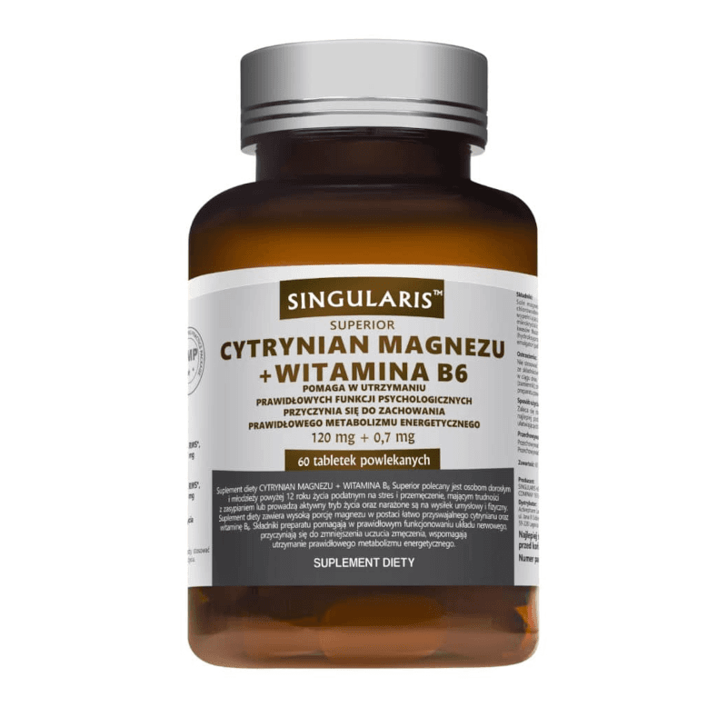 Witaminy i Minerały Magnez + Witamina B6 Singularis Cytrynian Magnezu + B6 60tab