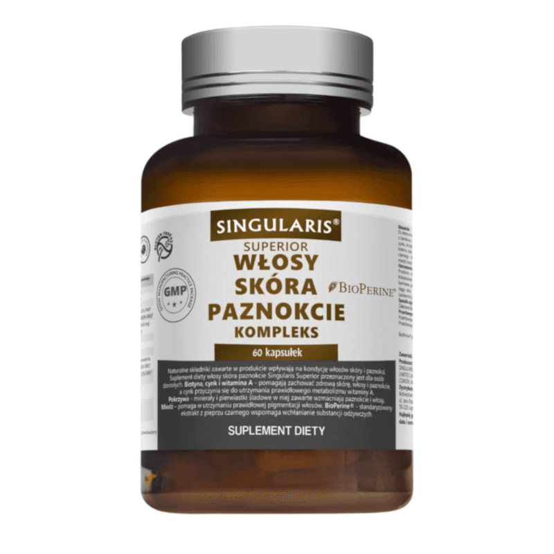 Wsparcie Włosów, Skóry, Paznokci Kompleks Singularis Włosy Skóra Paznokcie 60kaps