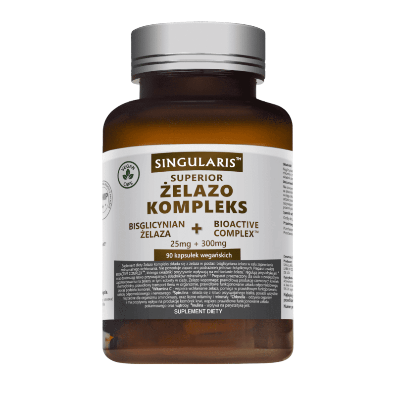 Minerały Singularis Żelazo Kompleks Bioactive 90kaps