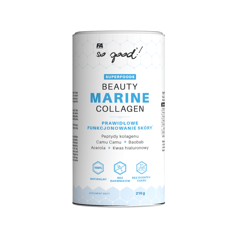 Wsparcie Włosów, Skóry, Paznokci Kolagen Rybi Fitness Authority FA so good! Beauty Marine Collagen 210g