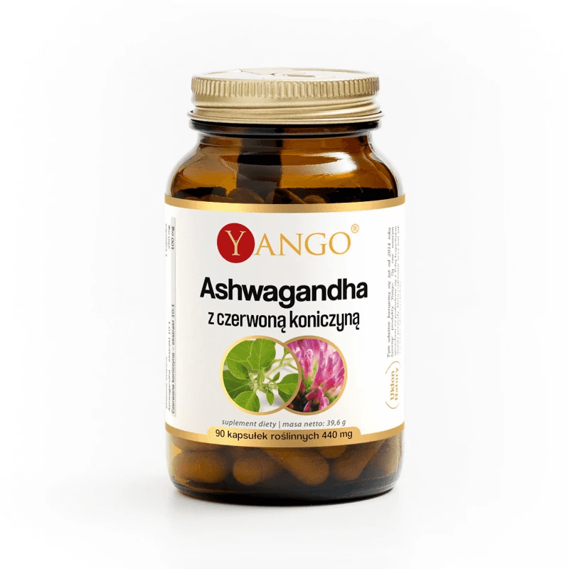 Adaptogeny Ashwagandha Yango Ashwagandha z czerwoną koniczyną 90kaps