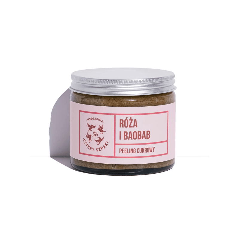 Kosmetyki Naturalne 4 Szpaki Róża i Baobab Peeling cukrowy 250ml