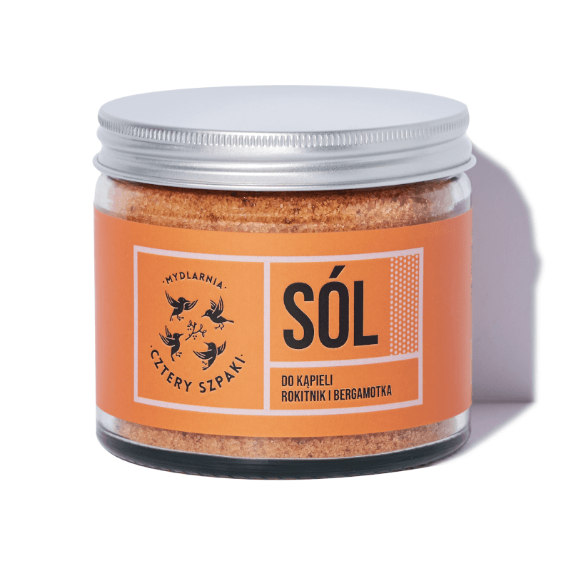 Kosmetyki Naturalne 4 Szpaki Sól do kąpieli Rokitnik i bergamotka 320g