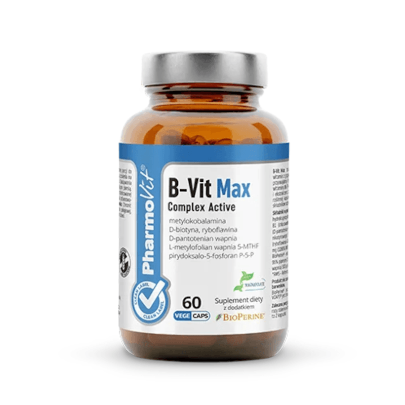 Witamina B Kompleks Pharmovit B-Vit Max Complex Active 60vcaps