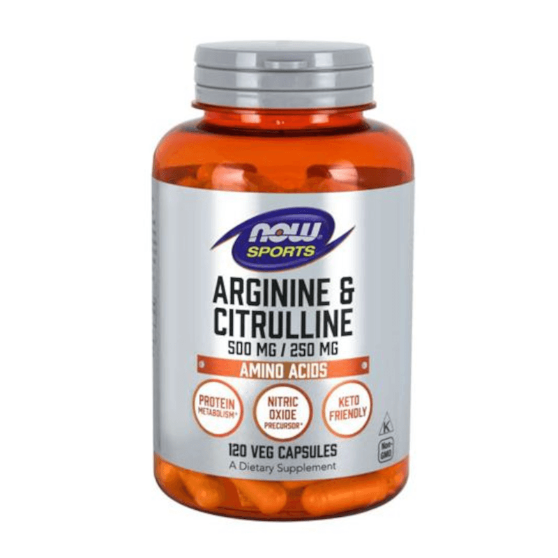Układ Krążenia Arginina Now Sport Arginine & Citrulline 500mg/250mg 120kaps