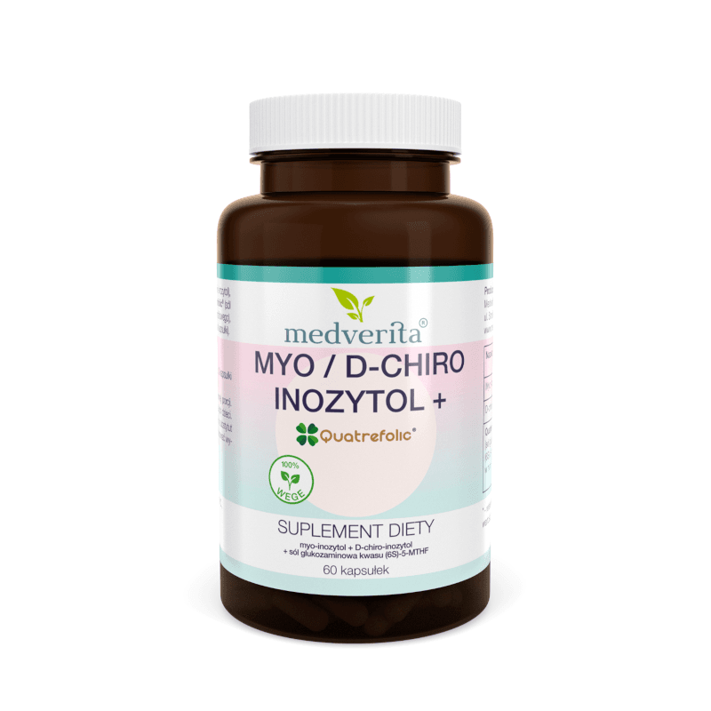 Wsparcie Mózgu Kompleks MEDVERITA Myo / D-chiro inozytol 40:1 + Quatrefolic® 60kaps