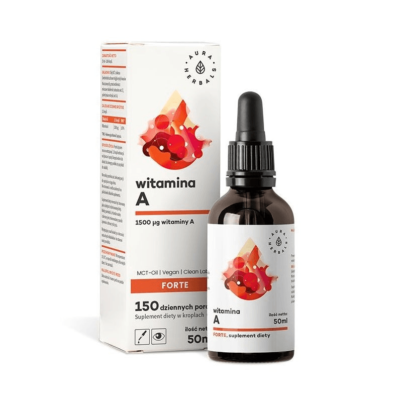 Witaminy Aura Herbals Witamina A Forte MCT olej krople 50ml