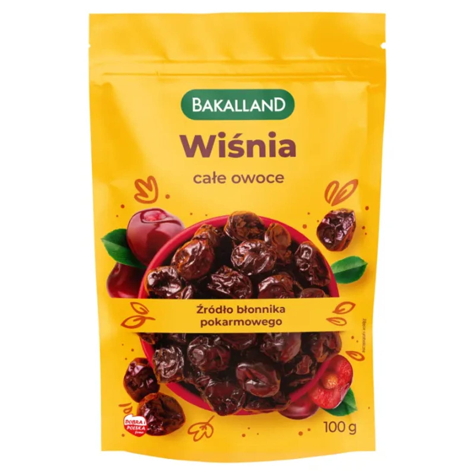 Zdrowa żywność Bakalland Wiśnia Suszona Soczysta 100g