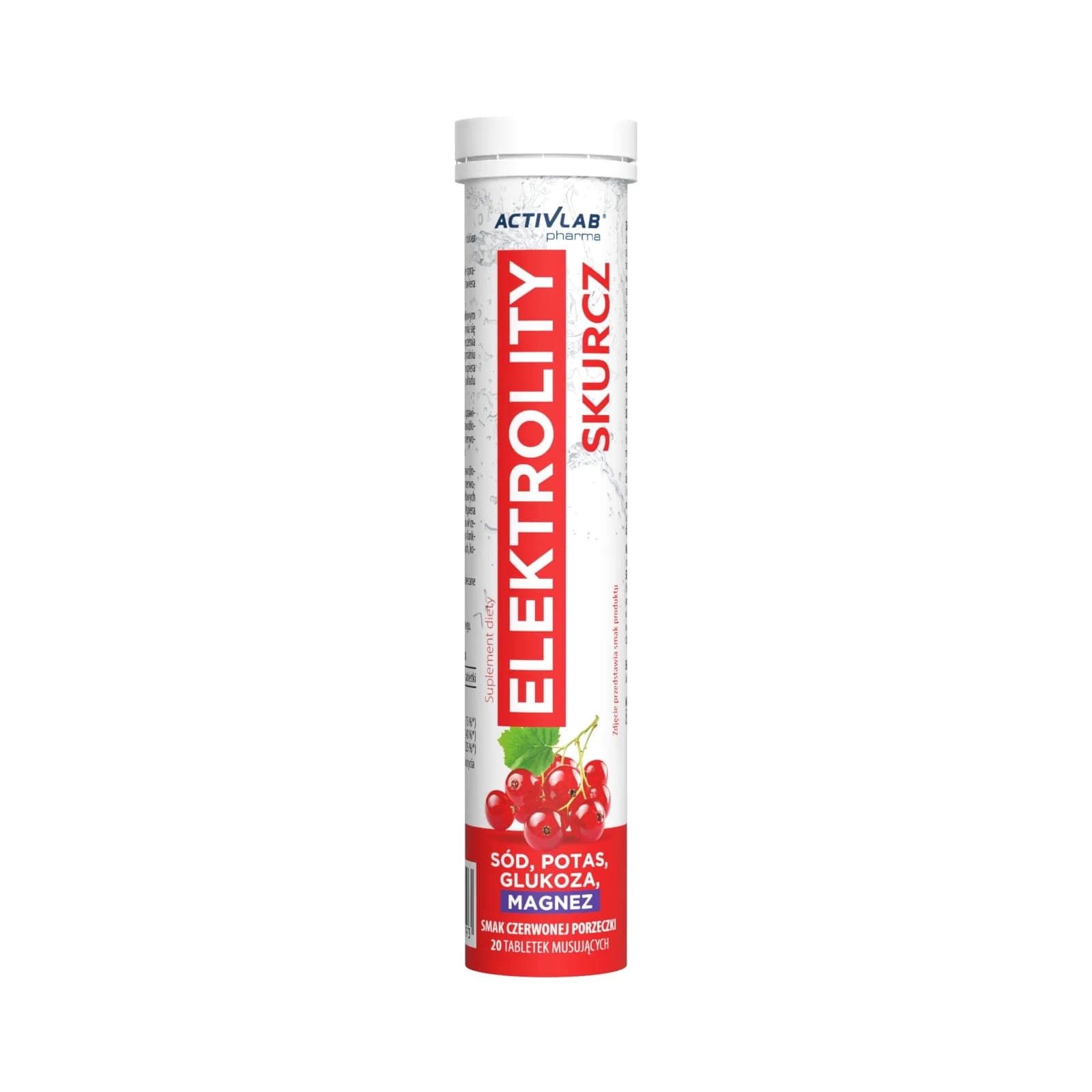 Elektrolity Activlab Elektrolity Skurcz Czerwona Porzeczka 20tab
