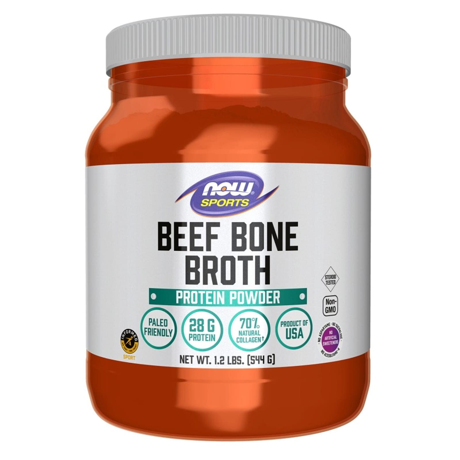 Regeneracja Stawów Now Foods Bone Broth, Beef Powder 544g