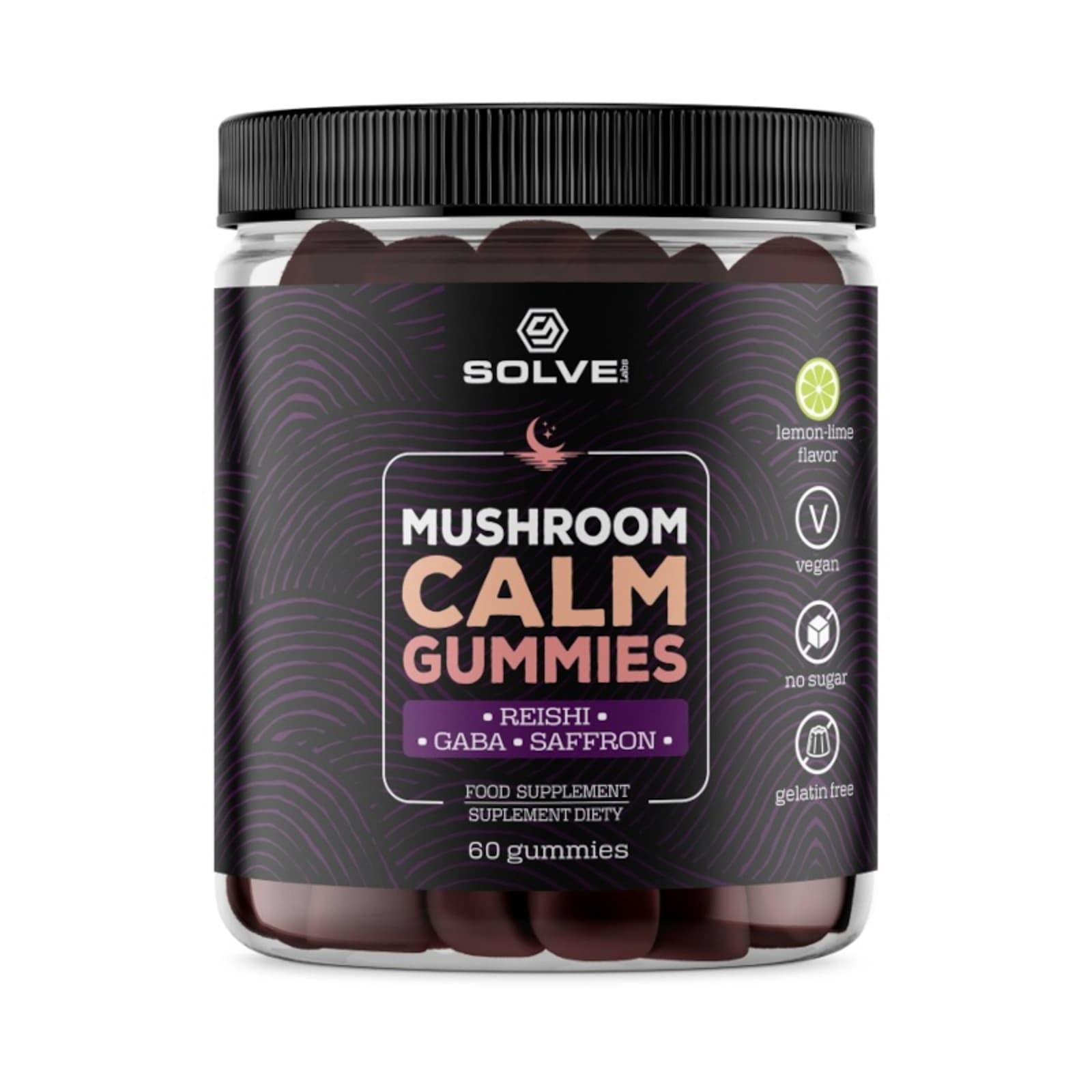 Dobry Sen Adaptogeny Solve Labs Mushroom Calm Gummies 60szt