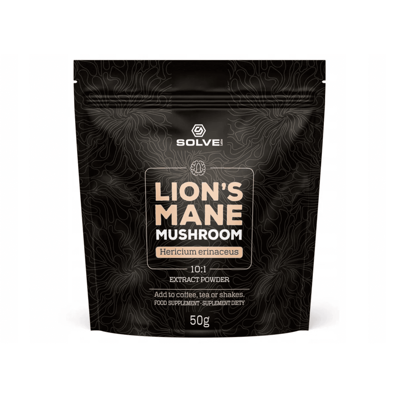 Adaptogeny Solve Labs Lion's Mane 10:1 Mushroom Powder 50g