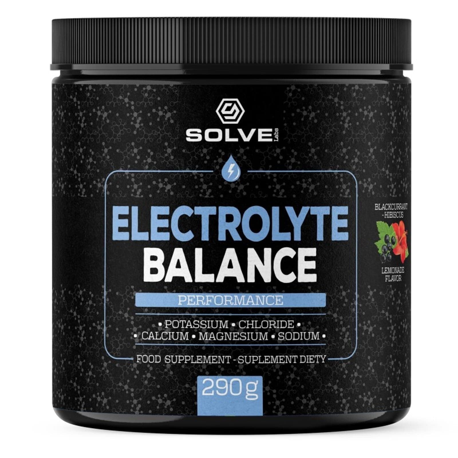 Elektrolity Solve Labs Electrolyte Balance Czarna Porzeczka Hibiskus 290g