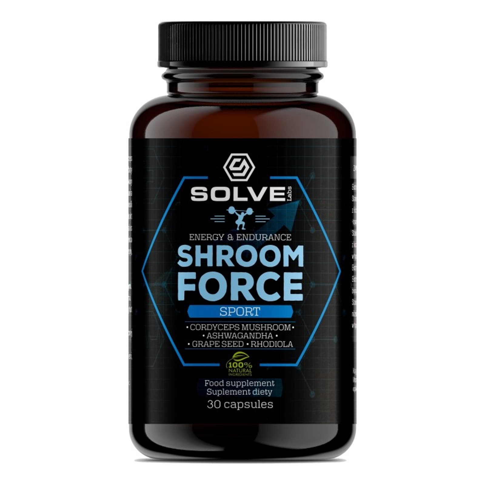 Adaptogeny przed Treningiem Solve Labs Shroom Force-Cordyceps ATP Pre-work 60kaps