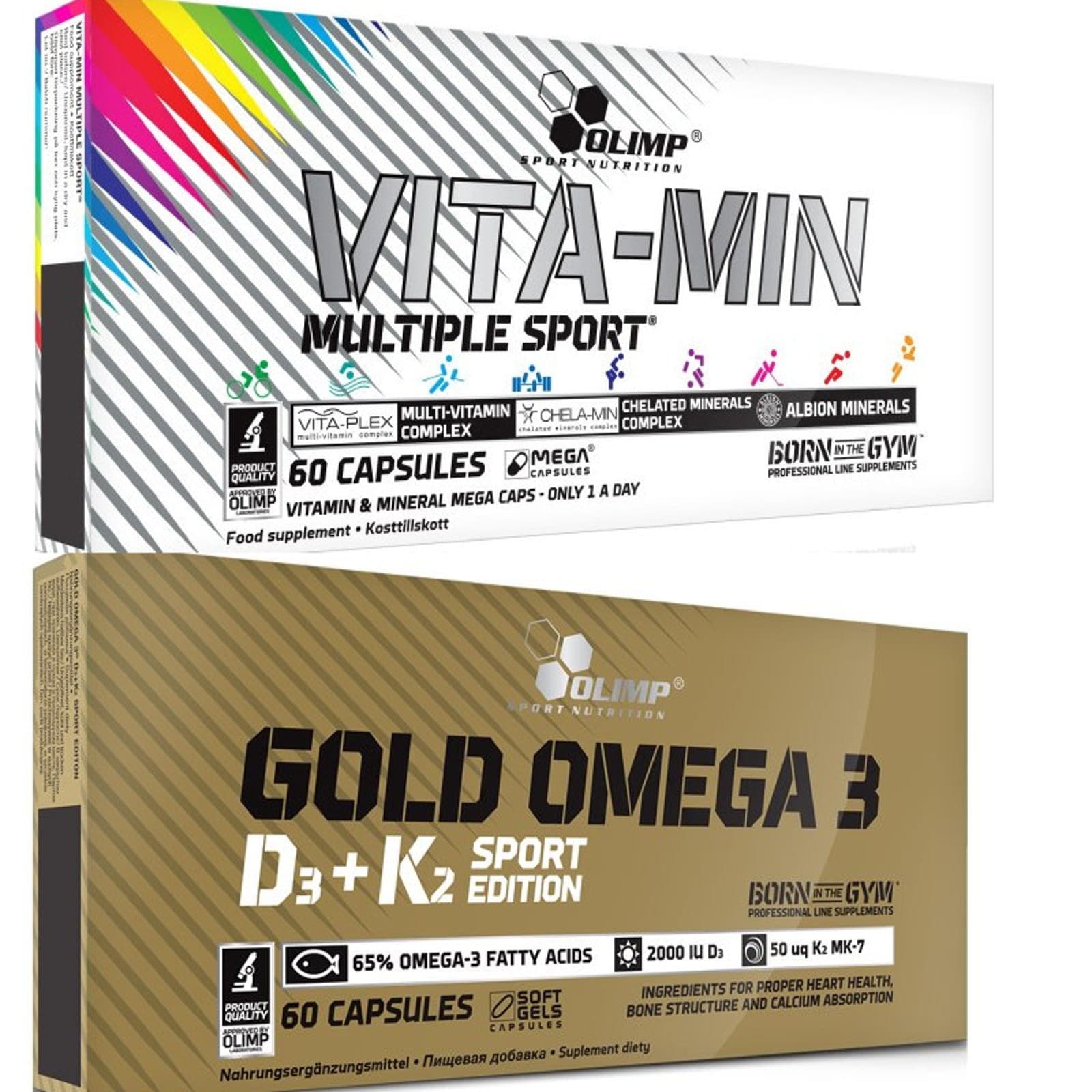 Zestaw Olimp Nutrition Vita-min Multiple Sport 60kaps + Gold Omega 3 D3+K2 60kaps