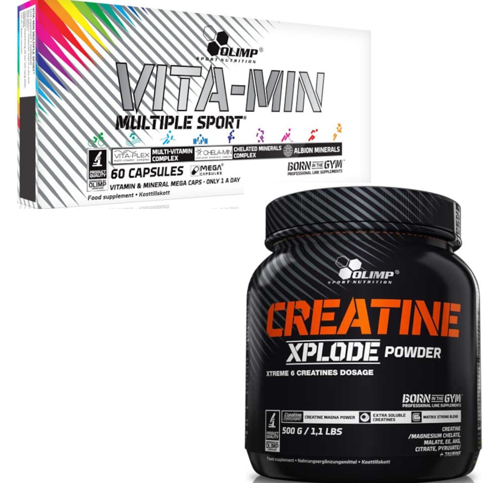 Zestaw Olimp Nutrition Vita-min Multiple Sport 60kaps + Creatine Xplode 500g