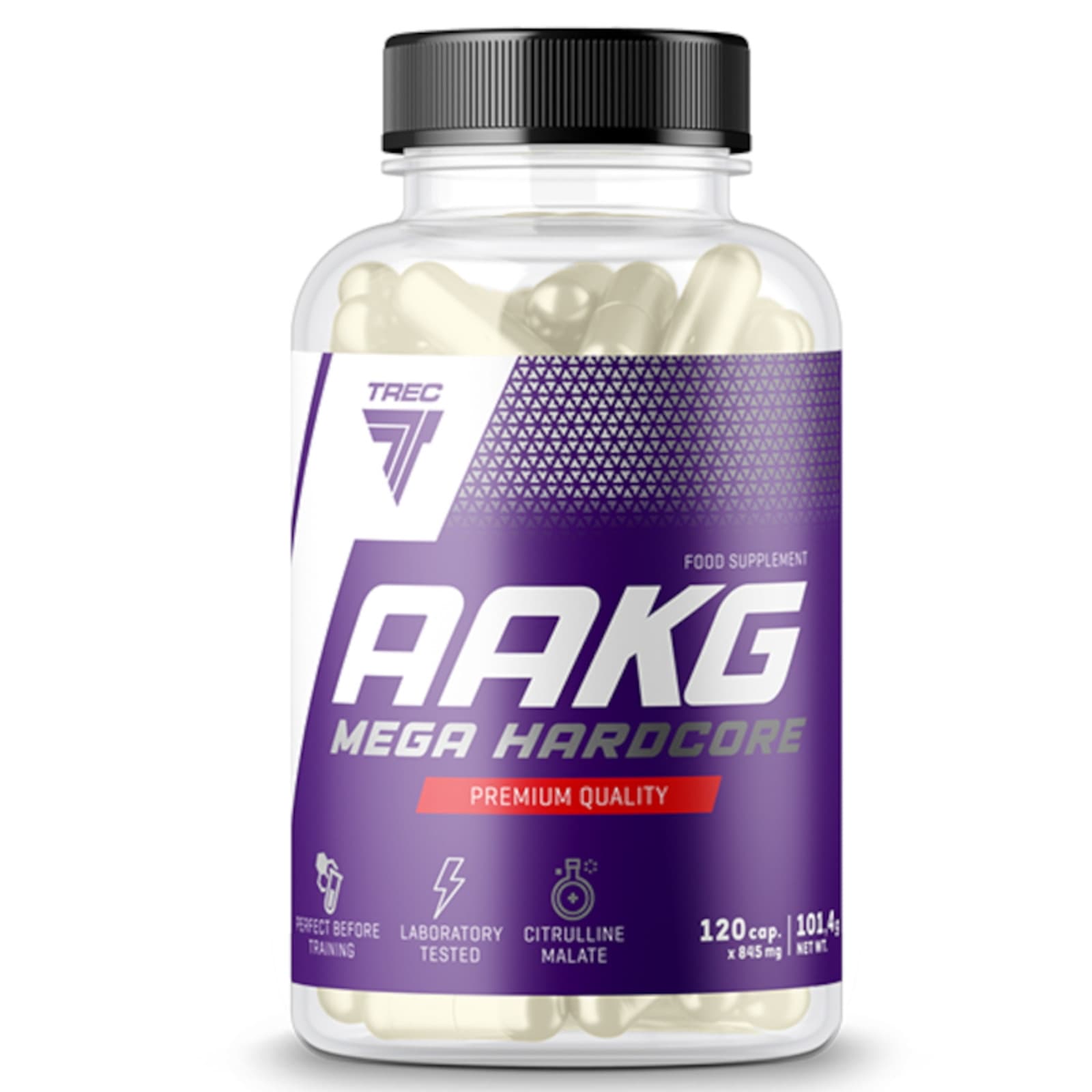 Suplement Pompujący AAKG Trec Nutrition AAKG Mega Hardcore 120kaps