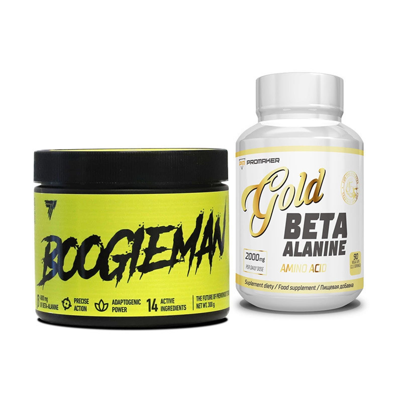Zestaw przed Treningiem Promaker Beta-Alanine 90kaps + Trec Nutrition Boogieman 300g Tropikalny