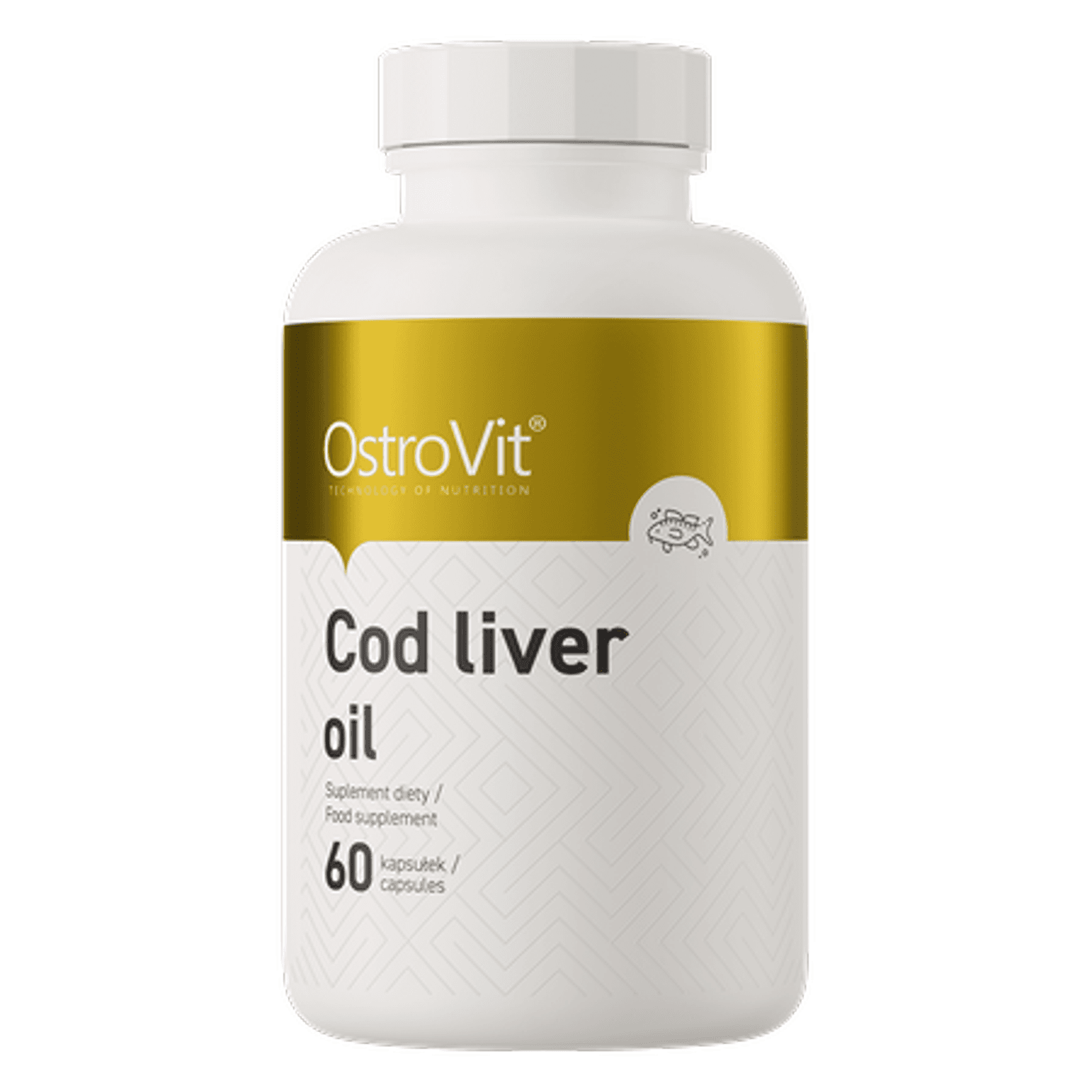 Kwasy Tłuszczowe Omega OstroVit Cod Liver Oil 60kaps