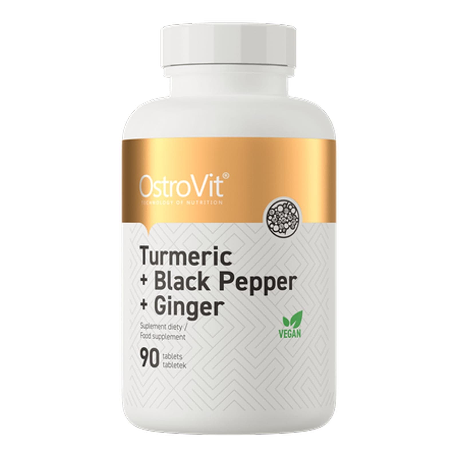 Trawienie Kompleks OstroVit Turmeric + Black Pepper + Ginger 90tab