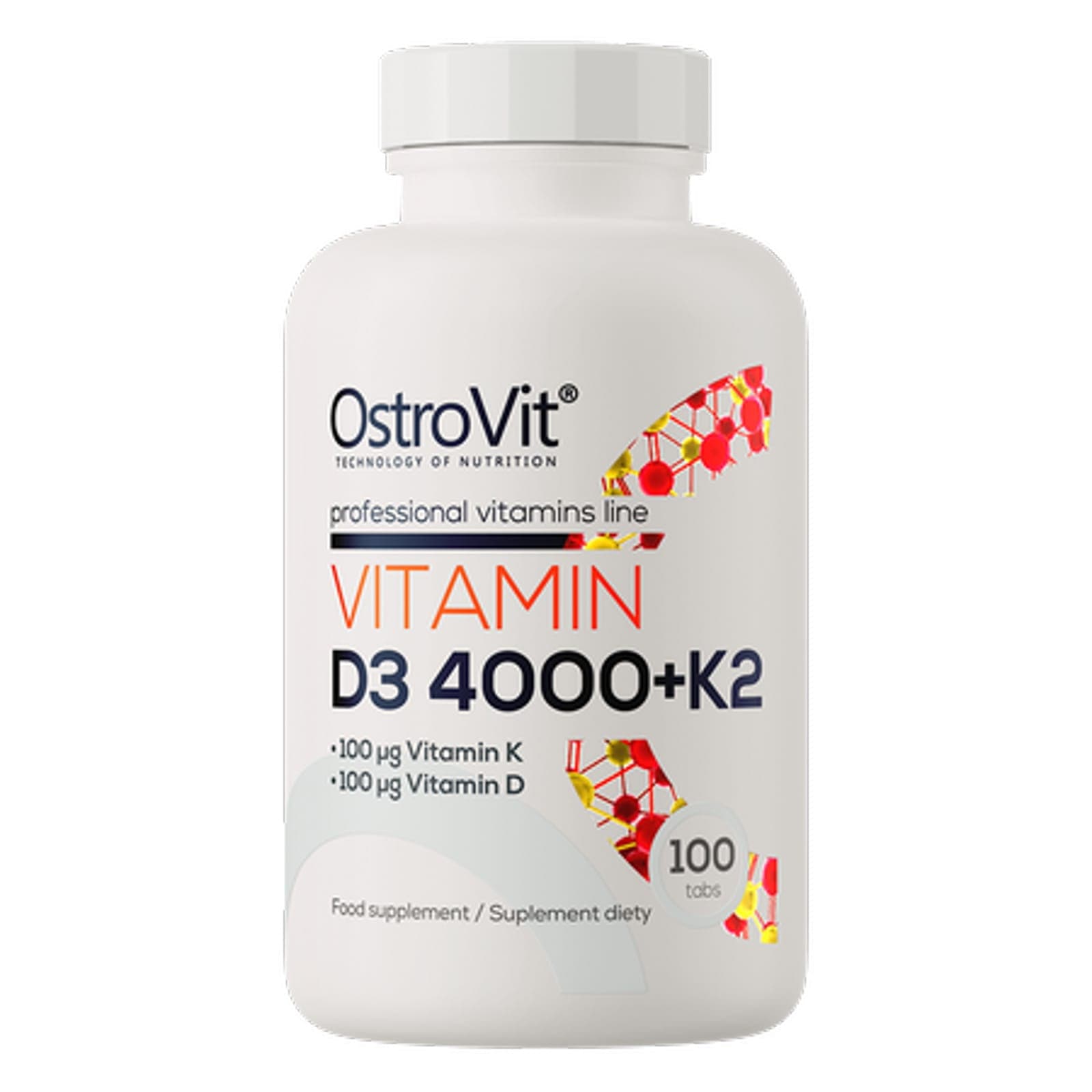 Witaminy D + K OstroVit D3 4000 + K2 100tab