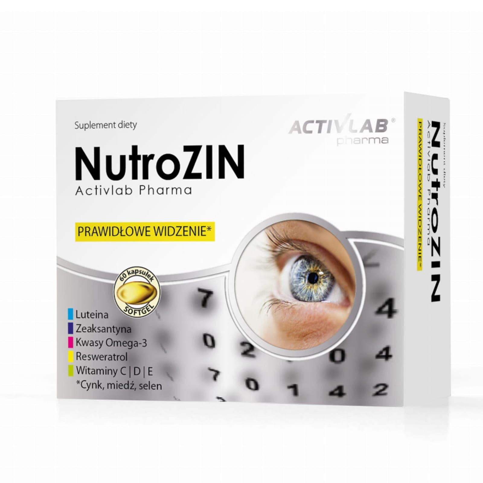 Oczy i Wzrok Kompleks Activlab NutroZin Pharma 60softgels