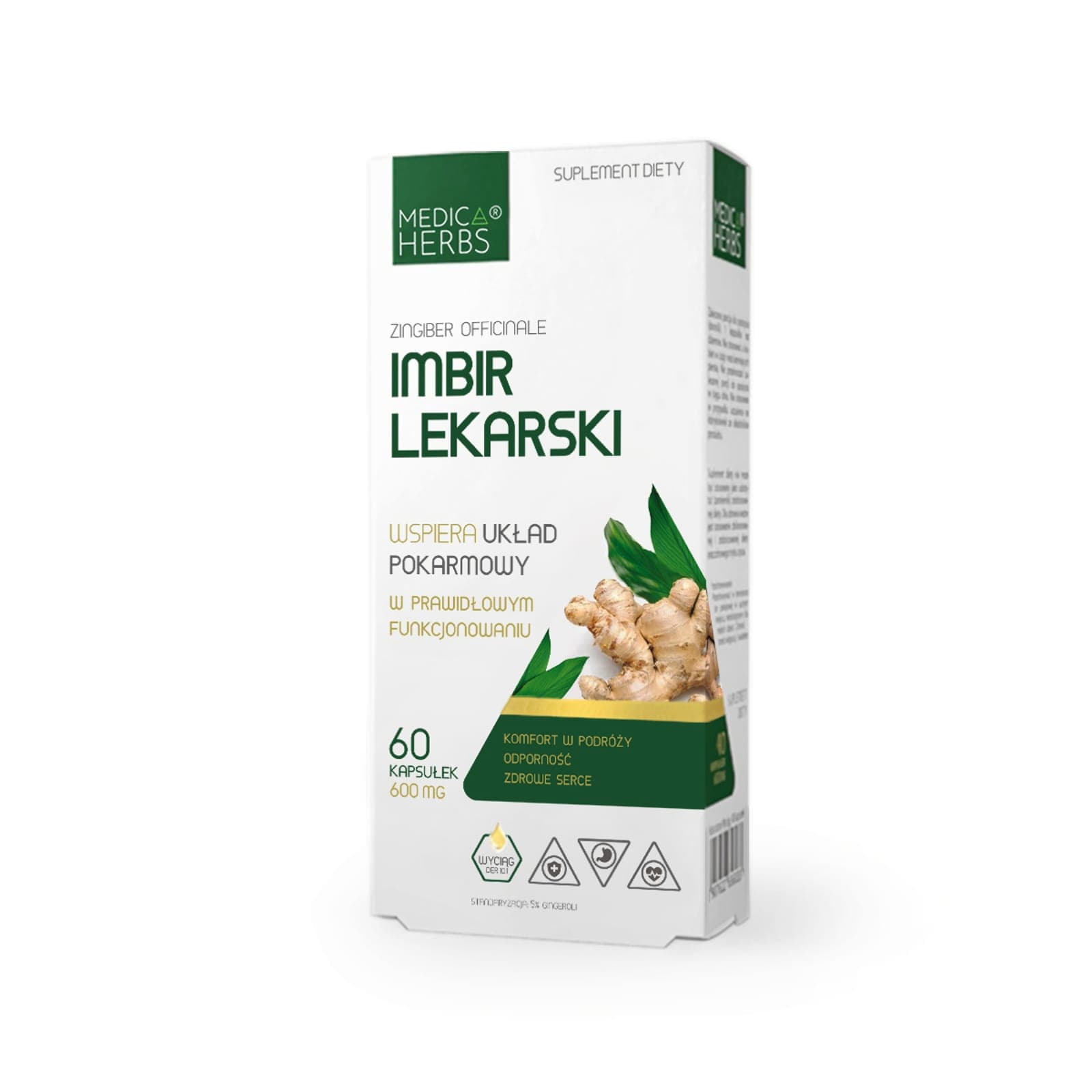 Układ Pokarmowy Medica Herbs Imbir Lekarski 60kap