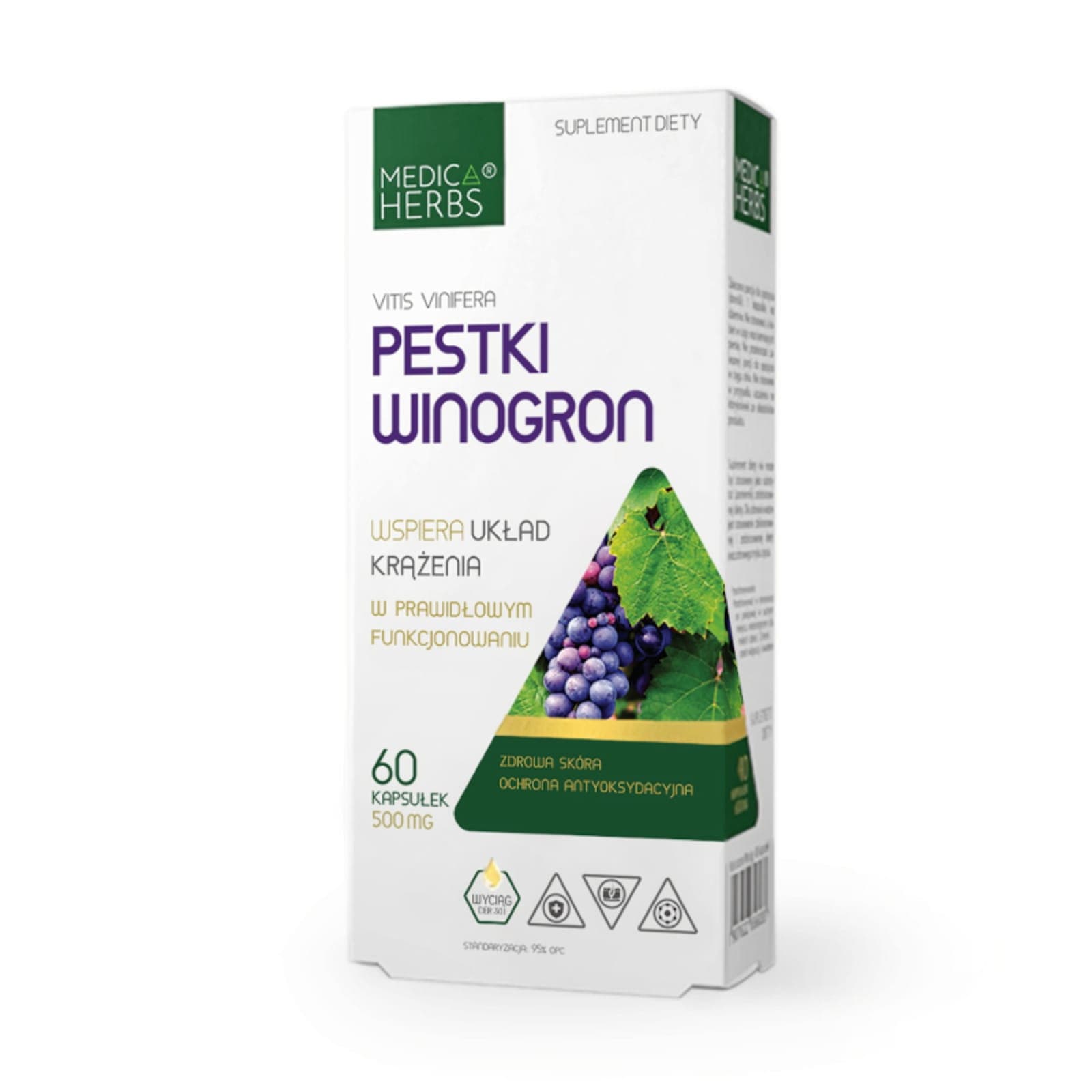Układ Krążenia Medica Herbs Pestki Winogron 60kaps