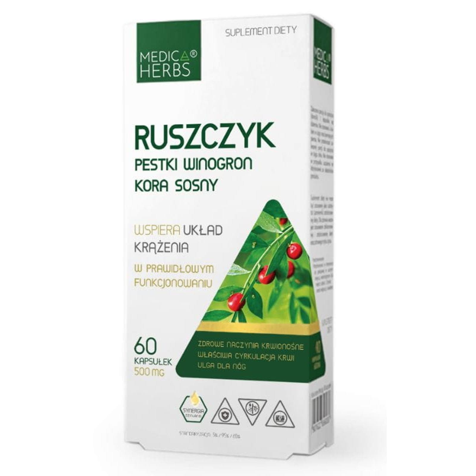 Układ Krążenia Kompleks Medica Herbs Ruszczyk P.Winogron Kora Sosny 60kaps