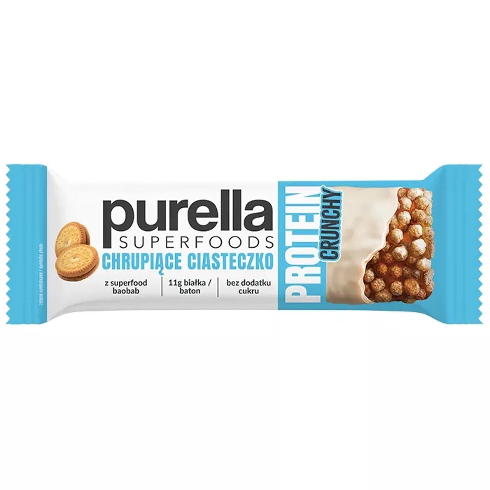 Baton Proteinowy Purella Baton białkowy Chrupiące ciasteczko 45g