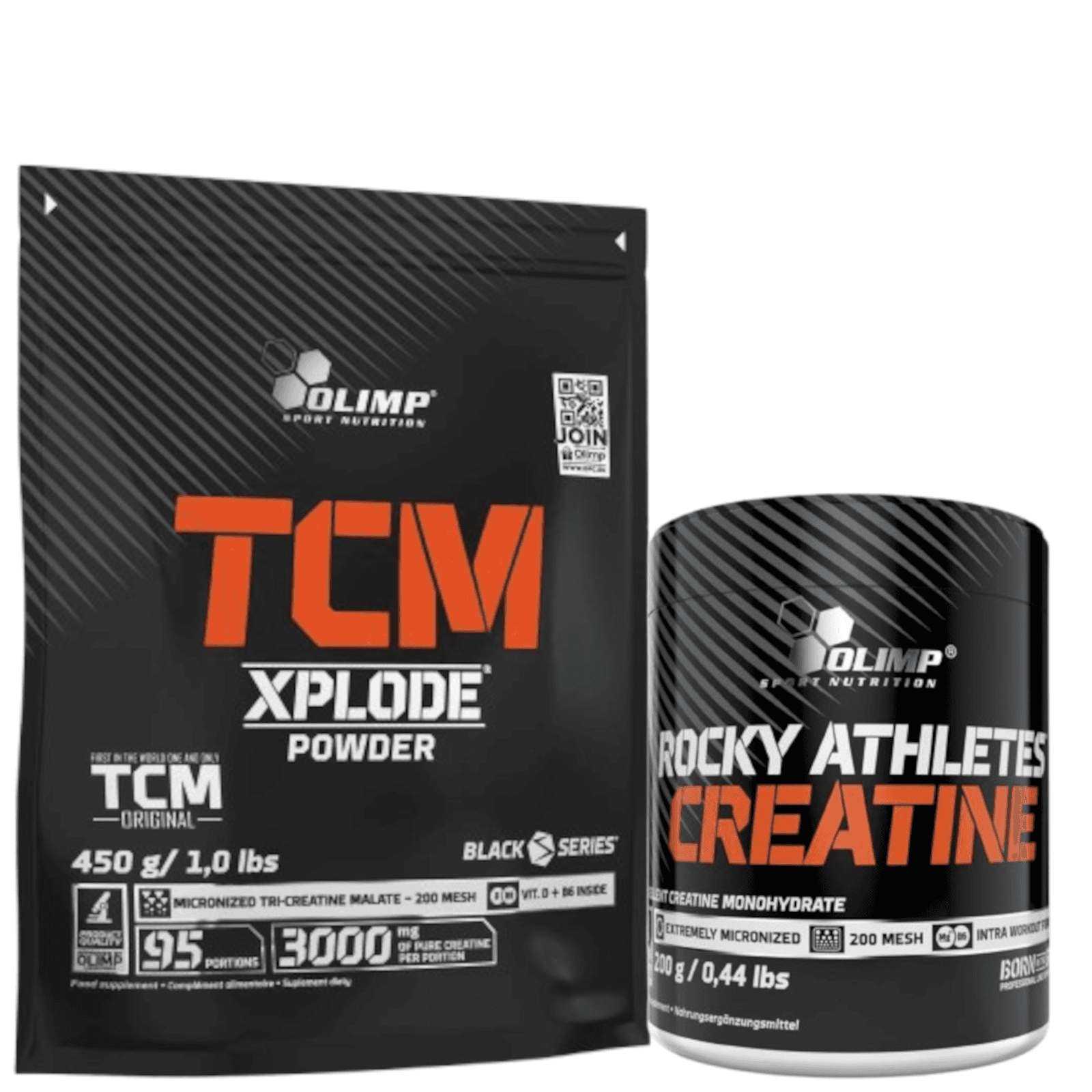 Zestaw Kreatyny Olimp Nutrition TCM 450g Pomarańcza+ Rocky Athletes 200g
